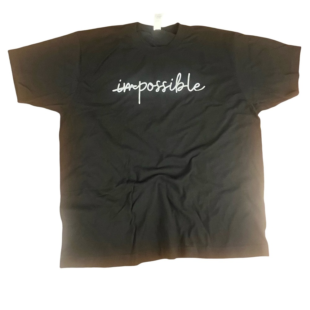 Alstyle Apparel Impossible Possible Graphic T-Shirt Mens Large Black Cotton Tee